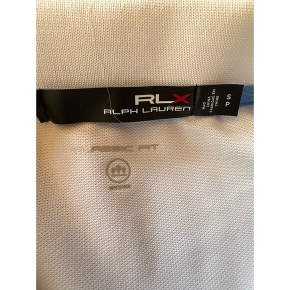 RLX Ralph Lauren  Polo Shirt White/Blue Size S Polyester/Elastane - Picture 2 of 5